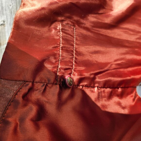 VINTAGE CAVIAR Leather Fringe Tassel Vest Women's Size Small Western Wear Brown - Picture 6 of 8